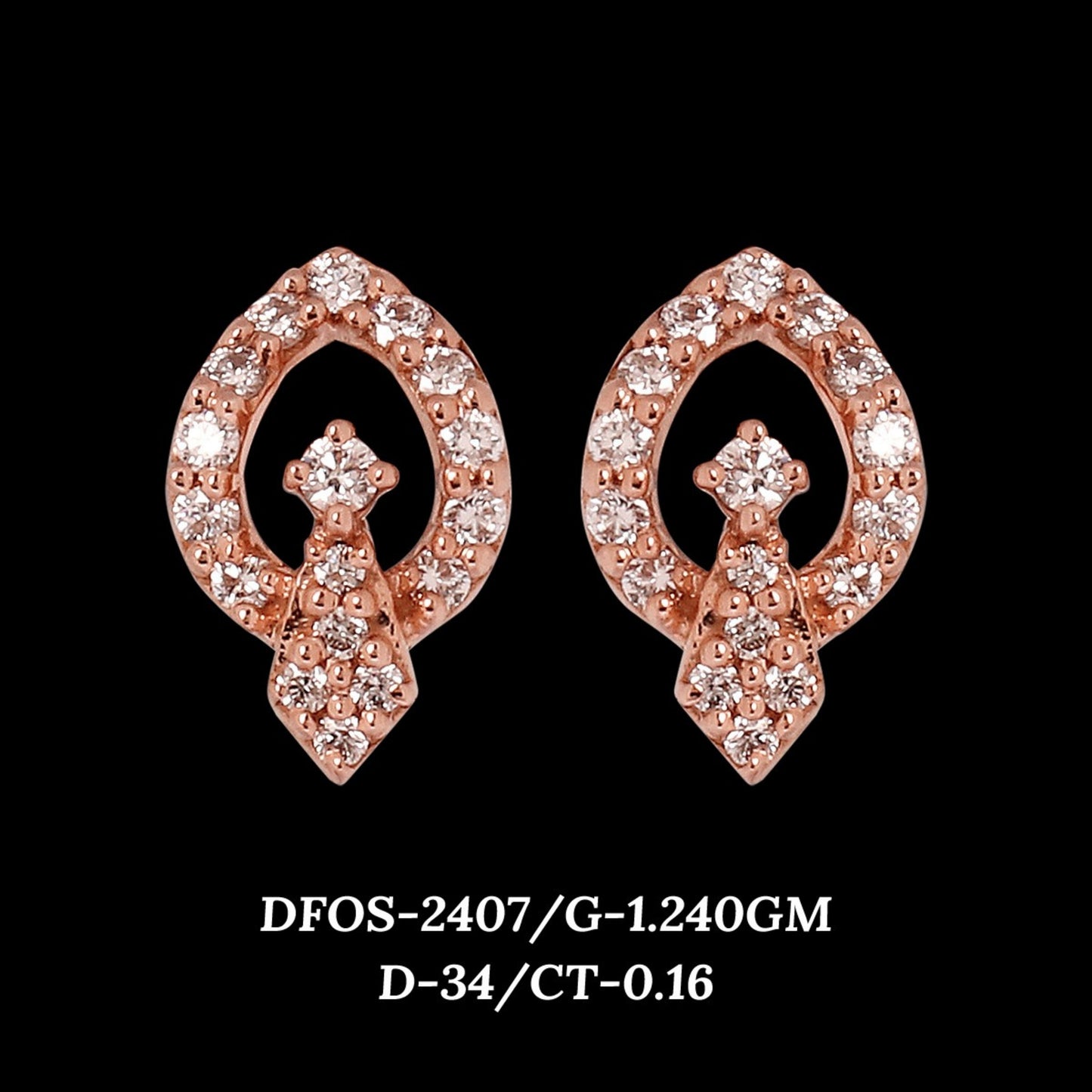 Diamond EARRING With 1.24 Gms of 18 Kt Gold and 0.16 Cts of Certified Natural Diamonds Code: MJ26ER446