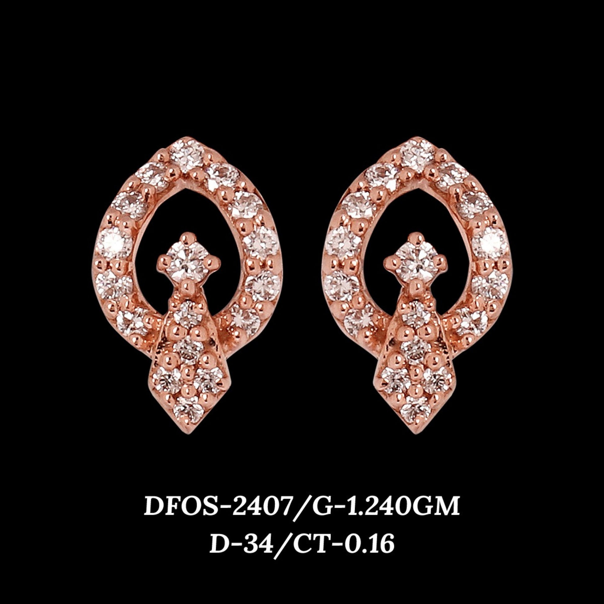 Diamond EARRING With 1.24 Gms of 18 Kt Gold and 0.16 Cts of Certified Natural Diamonds Code: MJ26ER446