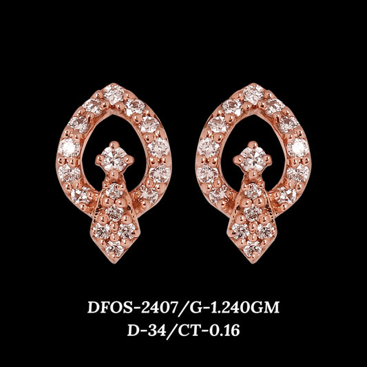 Diamond EARRING With 1.24 Gms of 18 Kt Gold and 0.16 Cts of Certified Natural Diamonds Code: MJ26ER446