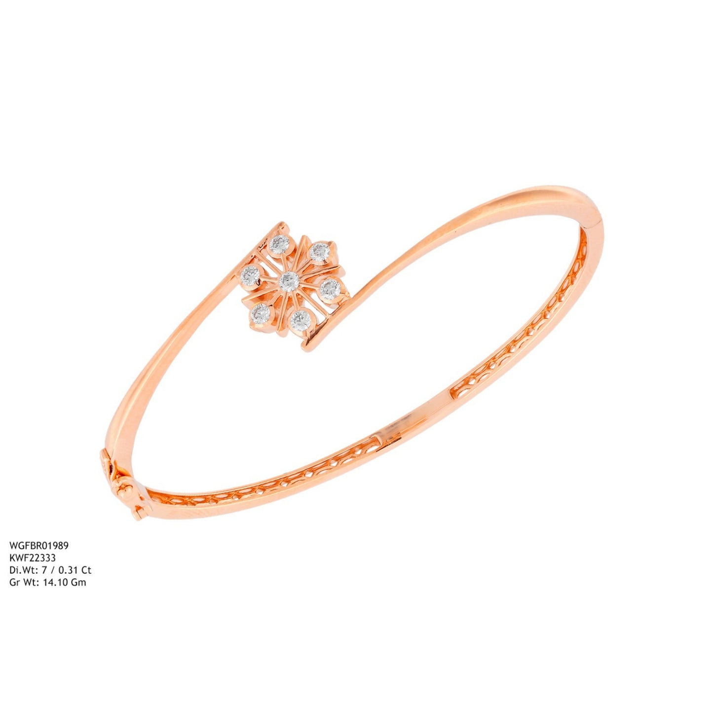 Diamond BANGLE With 14.1 Gms of 18 Kt Gold and 0.31 Cts of Certified Natural Diamonds Code: MJ26BG691
