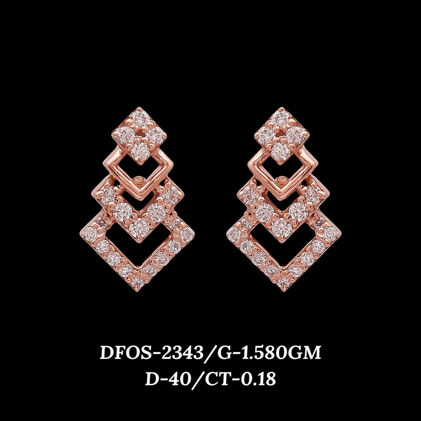 Diamond EARRING With 1.58 Gms of 18 Kt Gold and 0.18 Cts of Certified Natural Diamonds Code: MJ26ER422