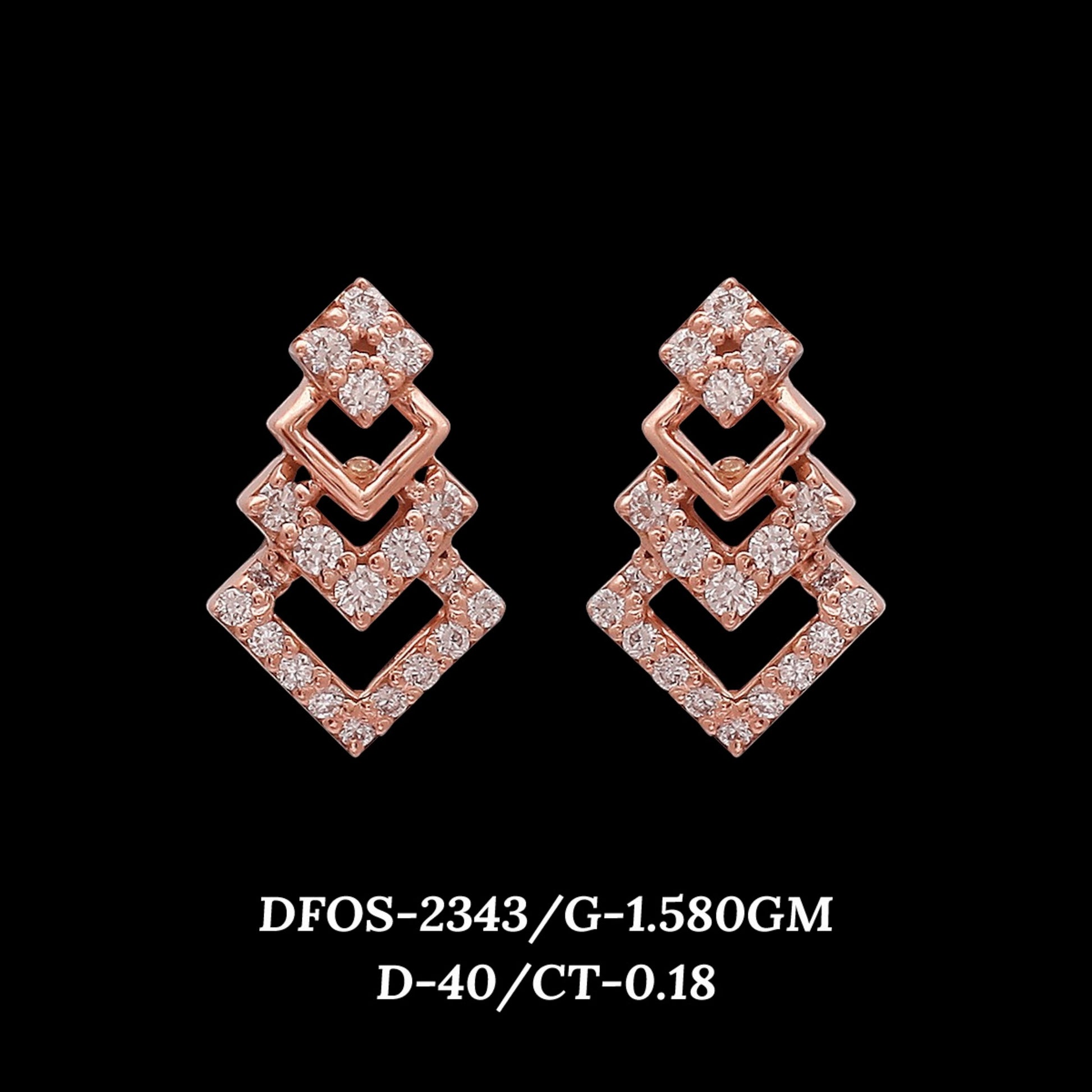 Diamond EARRING With 1.58 Gms of 18 Kt Gold and 0.18 Cts of Certified Natural Diamonds Code: MJ26ER422