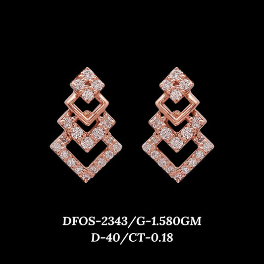 Diamond EARRING With 1.58 Gms of 18 Kt Gold and 0.18 Cts of Certified Natural Diamonds Code: MJ26ER422