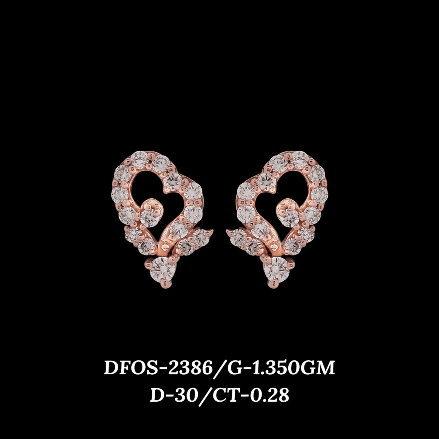 Diamond EARRING With 1.35 Gms of 18 Kt Gold and 0.28 Cts of Certified Natural Diamonds Code: MJ26ER438