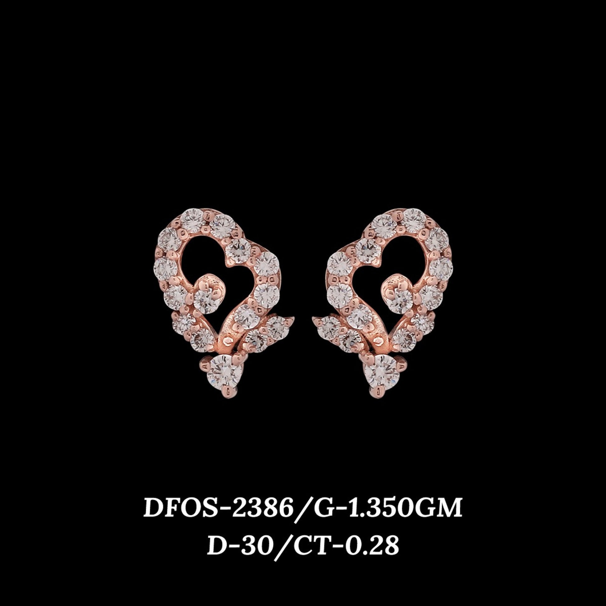 Diamond EARRING With 1.35 Gms of 18 Kt Gold and 0.28 Cts of Certified Natural Diamonds Code: MJ26ER438