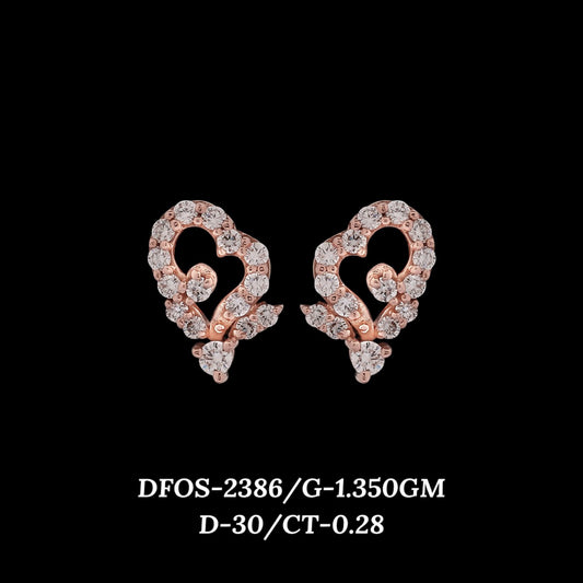 Diamond EARRING With 1.35 Gms of 18 Kt Gold and 0.28 Cts of Certified Natural Diamonds Code: MJ26ER438