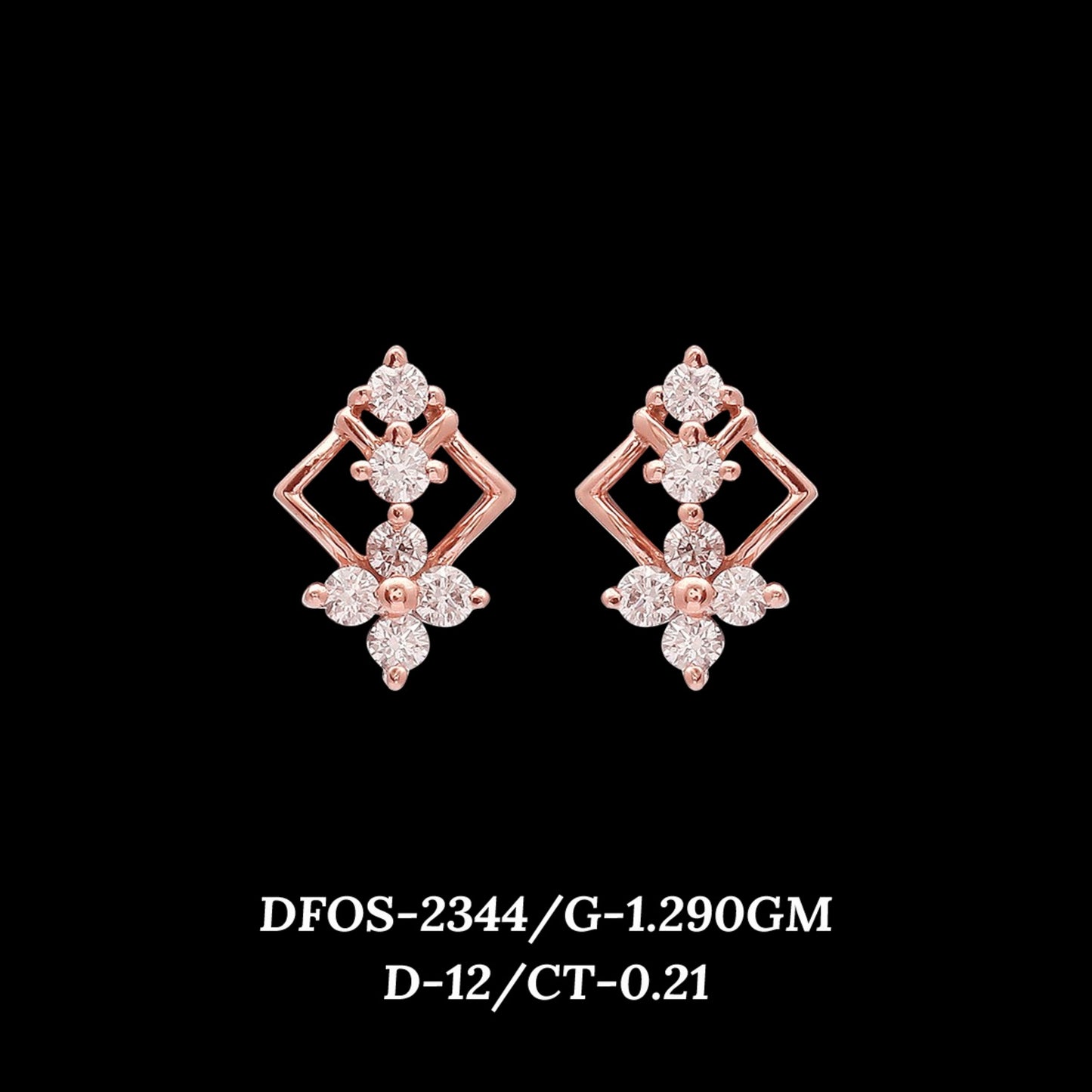 Diamond EARRING With 1.29 Gms of 18 Kt Gold and 0.21 Cts of Certified Natural Diamonds Code: MJ26ER423