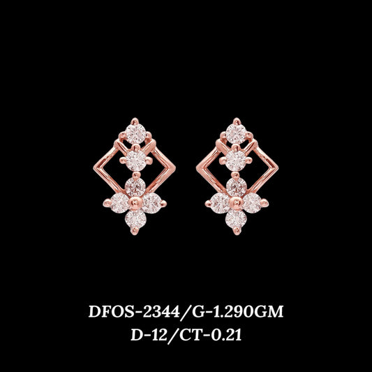Diamond EARRING With 1.29 Gms of 18 Kt Gold and 0.21 Cts of Certified Natural Diamonds Code: MJ26ER423