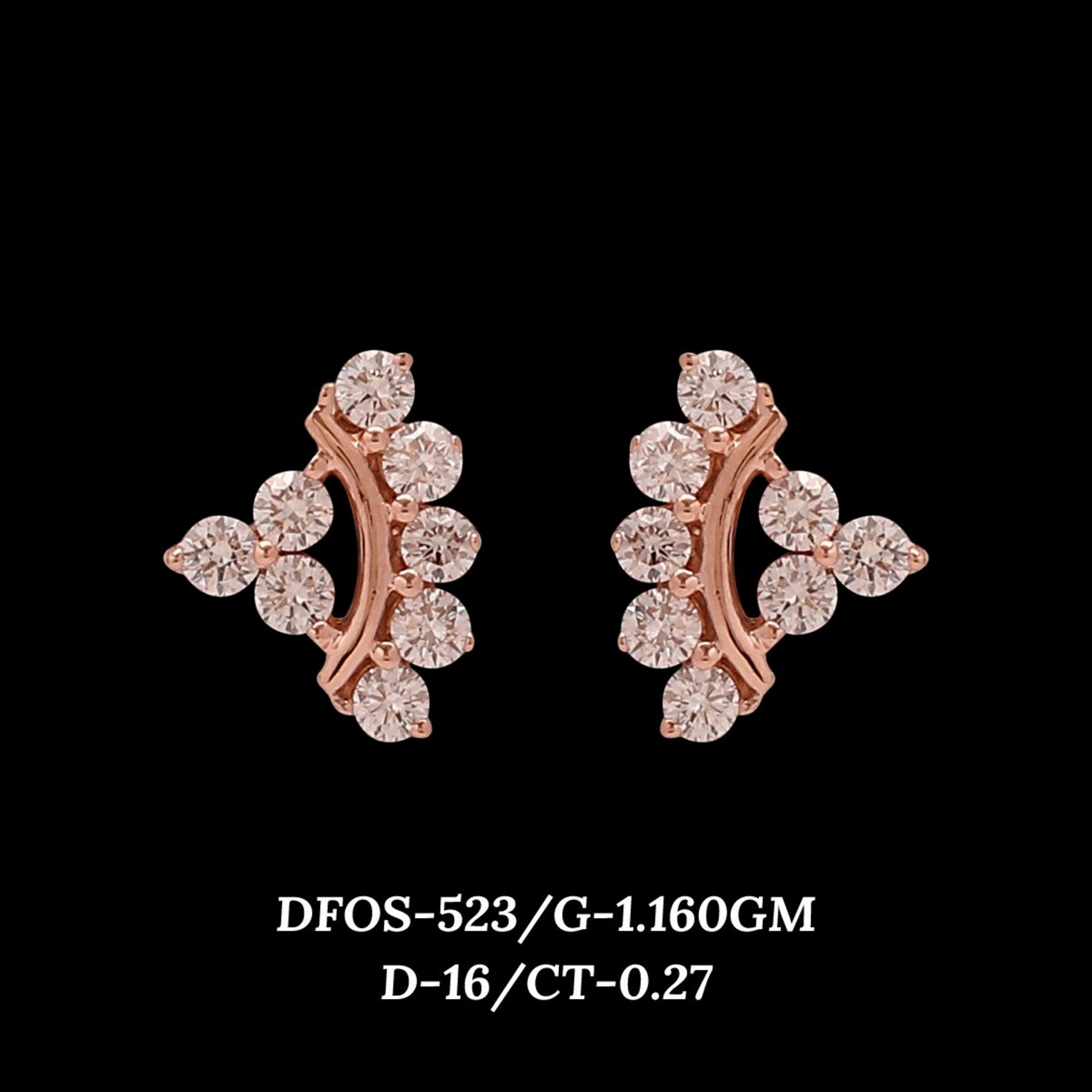 Diamond EARRING With 1.16 Gms of 18 Kt Gold and 0.27 Cts of Certified Natural Diamonds Code: MJ26ER542