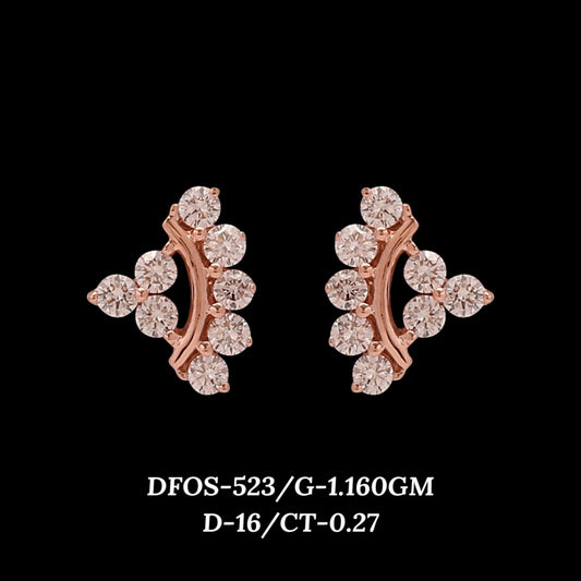 Diamond EARRING With 1.16 Gms of 18 Kt Gold and 0.27 Cts of Certified Natural Diamonds Code: MJ26ER542