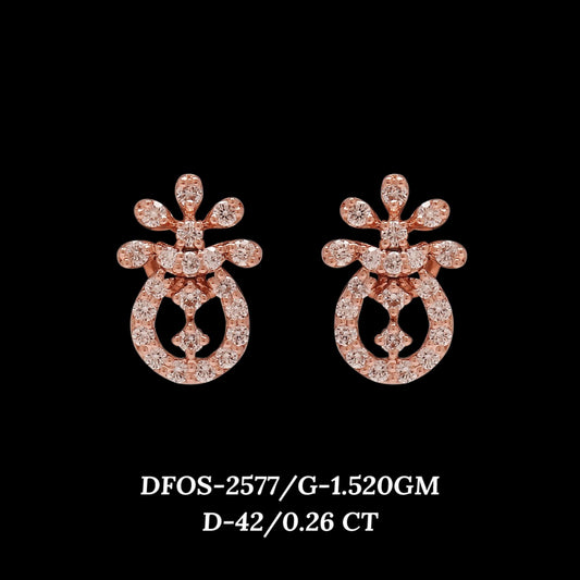 Diamond EARRING With 1.52 Gms of 18 Kt Gold and 0.26 Cts of Certified Natural Diamonds Code: MJ26ER494