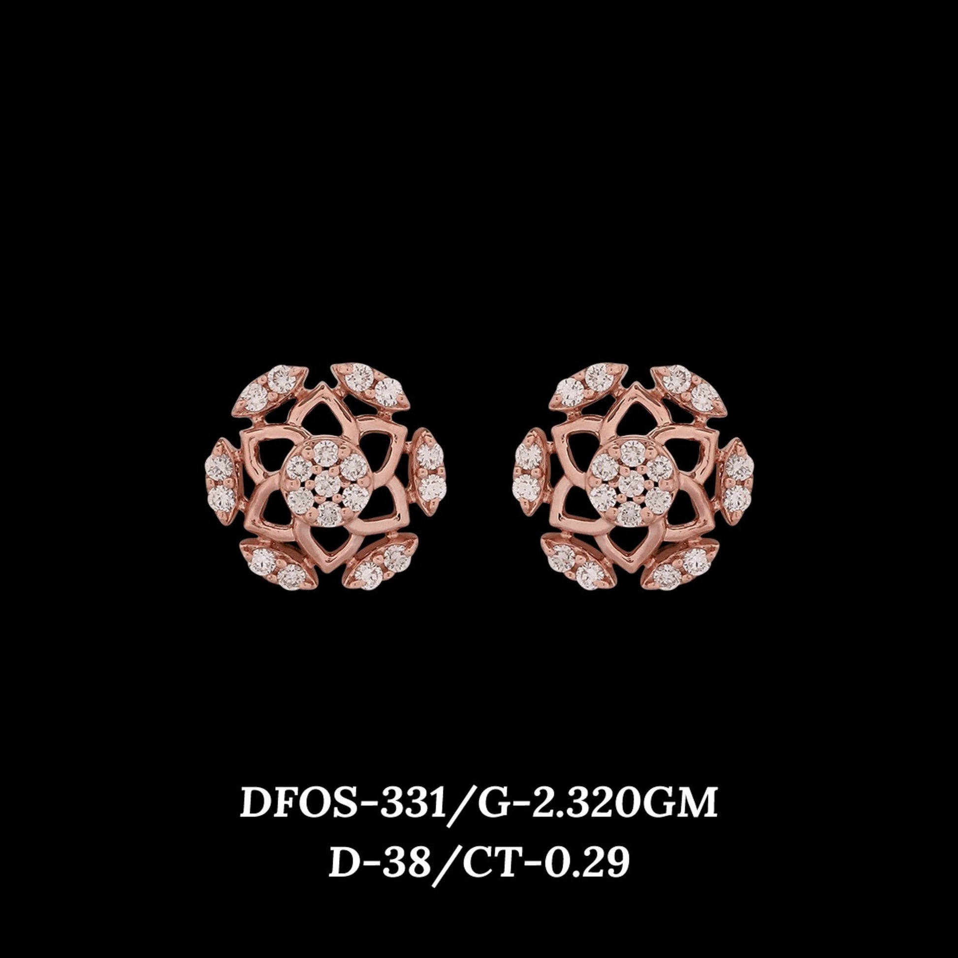 Diamond EARRING With 2.32 Gms of 18 Kt Gold and 0.29 Cts of Certified Natural Diamonds Code: MJ26ER502