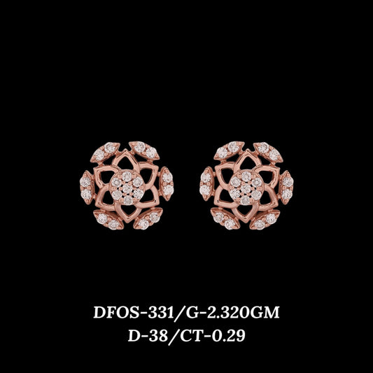 Diamond EARRING With 2.32 Gms of 18 Kt Gold and 0.29 Cts of Certified Natural Diamonds Code: MJ26ER502