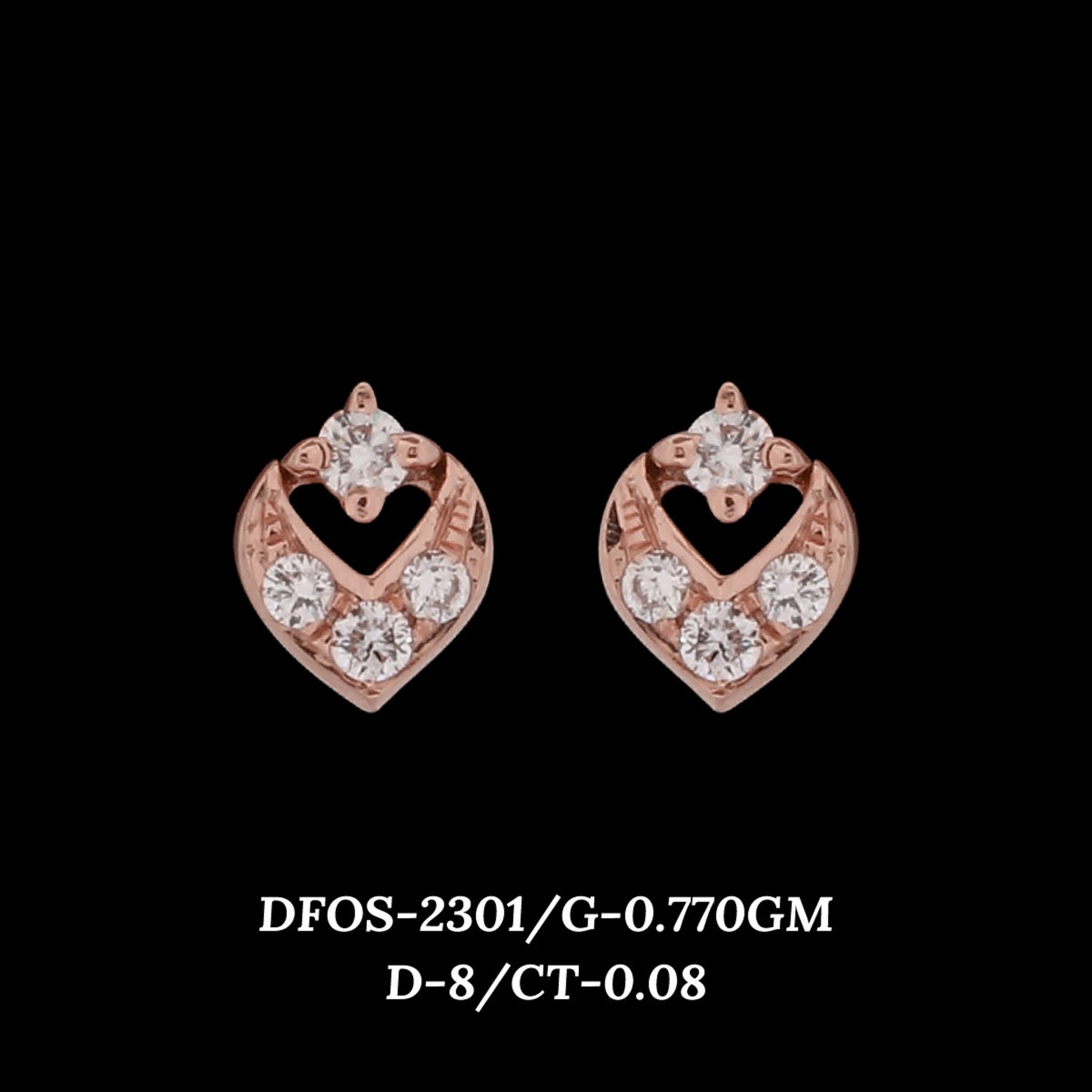 Diamond EARRING With 0.77 Gms of 18 Kt Gold and 0.08 Cts of Certified Natural Diamonds Code: MJ26ER403
