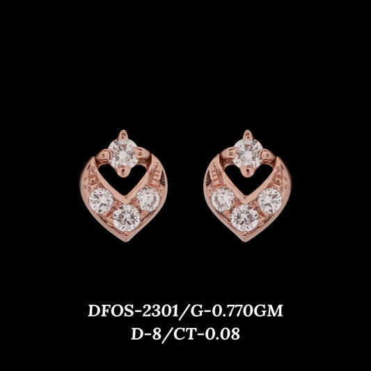 Diamond EARRING With 0.77 Gms of 18 Kt Gold and 0.08 Cts of Certified Natural Diamonds Code: MJ26ER403