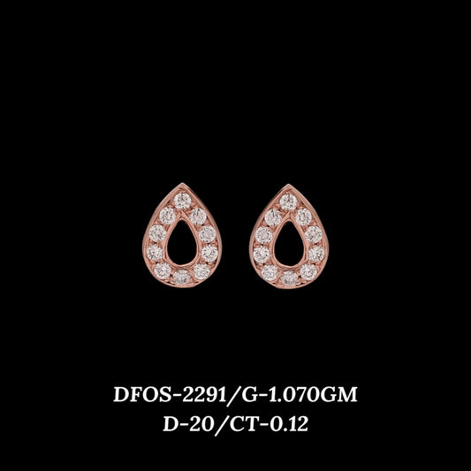 Diamond EARRING With 1.07 Gms of 18 Kt Gold and 0.12 Cts of Certified Natural Diamonds Code: MJ26ER395
