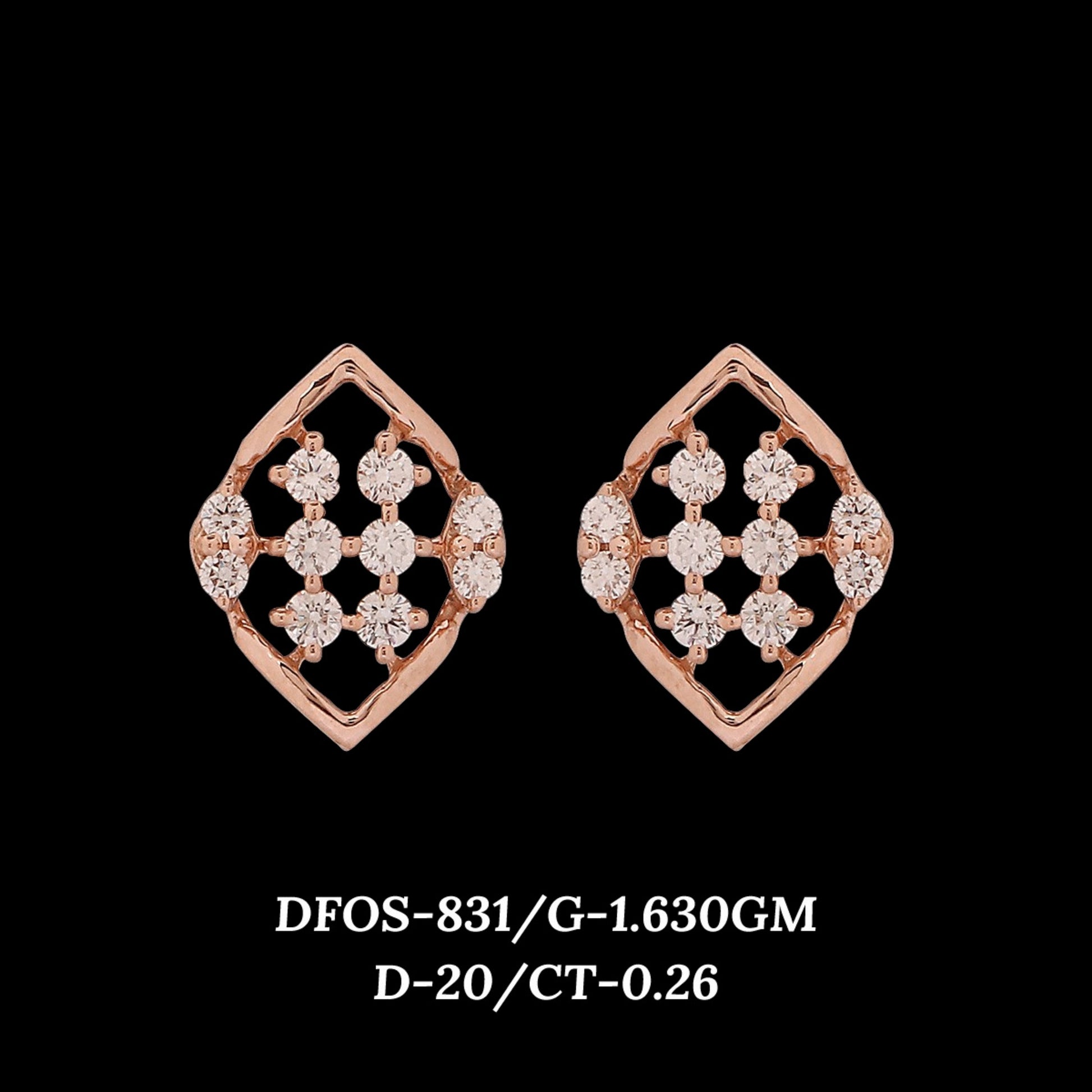 Diamond EARRING With 1.63 Gms of 18 Kt Gold and 0.26 Cts of Certified Natural Diamonds Code: MJ26ER604