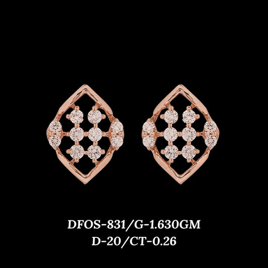 Diamond EARRING With 1.63 Gms of 18 Kt Gold and 0.26 Cts of Certified Natural Diamonds Code: MJ26ER604