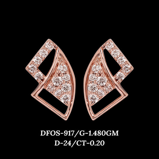 Diamond EARRING With 1.48 Gms of 18 Kt Gold and 0.2 Cts of Certified Natural Diamonds Code: MJ26ER613