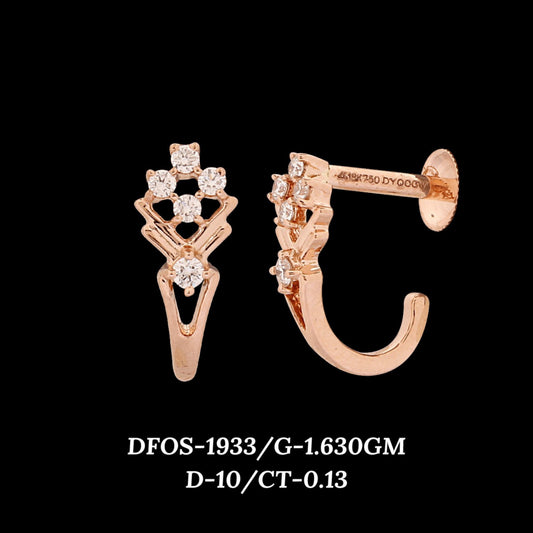 Diamond EARRING With 1.63 Gms of 18 Kt Gold and 0.13 Cts of Certified Natural Diamonds Code: MJ26ER325