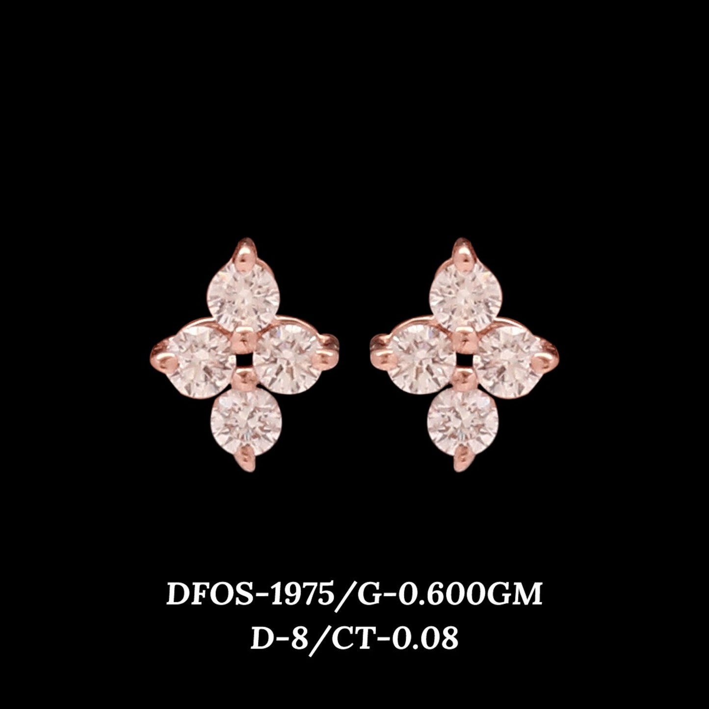 Diamond EARRING With 0.6 Gms of 18 Kt Gold and 0.08 Cts of Certified Natural Diamonds Code: MJ26ER340