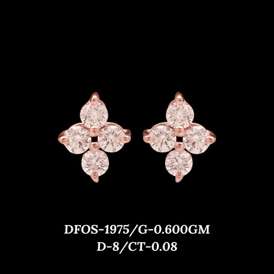 Diamond EARRING With 0.6 Gms of 18 Kt Gold and 0.08 Cts of Certified Natural Diamonds Code: MJ26ER340