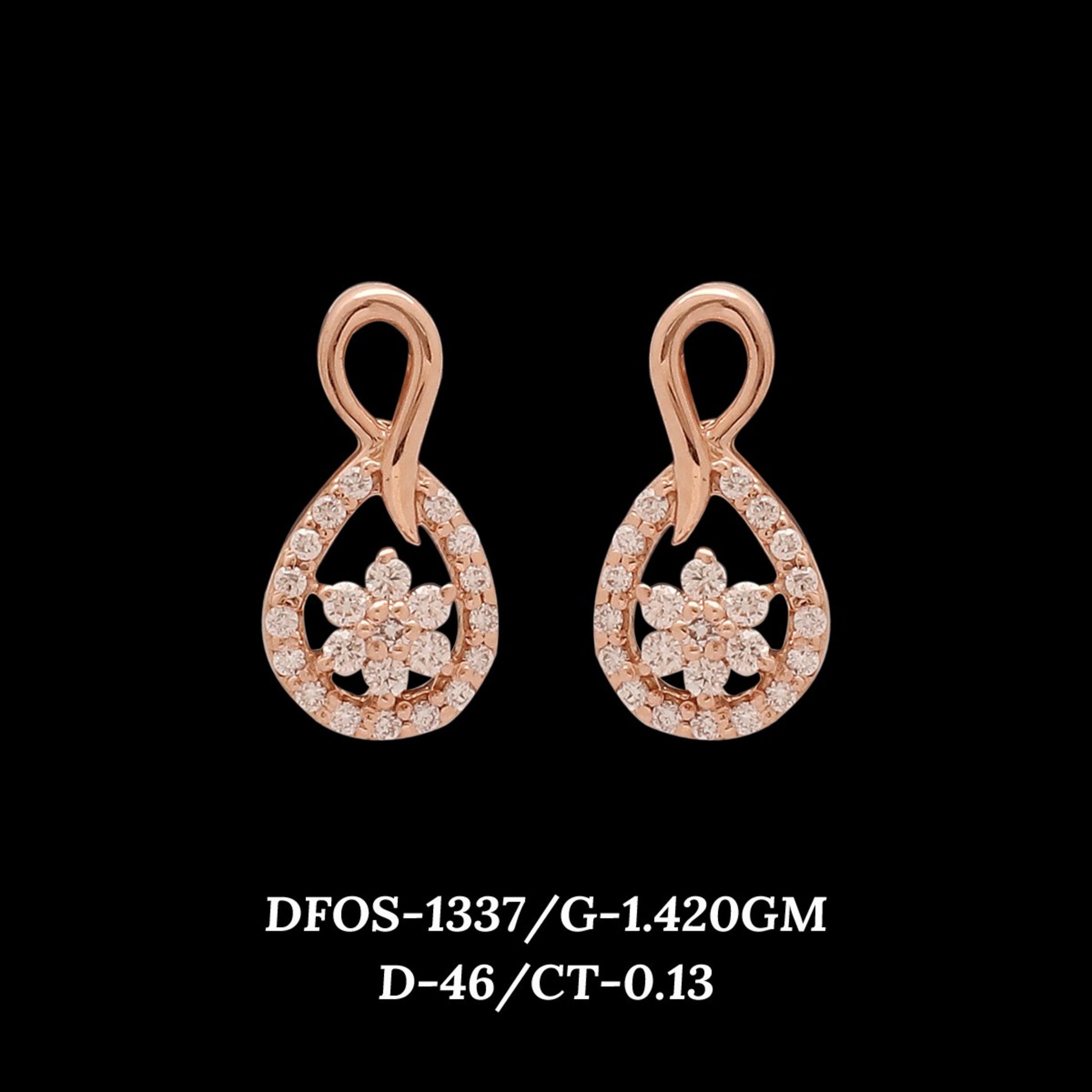Diamond EARRING With 1.42 Gms of 18 Kt Gold and 0.13 Cts of Certified Natural Diamonds Code: MJ26ER180