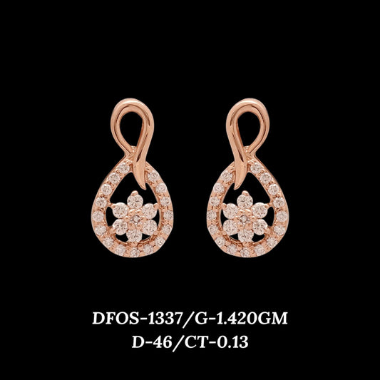 Diamond EARRING With 1.42 Gms of 18 Kt Gold and 0.13 Cts of Certified Natural Diamonds Code: MJ26ER180