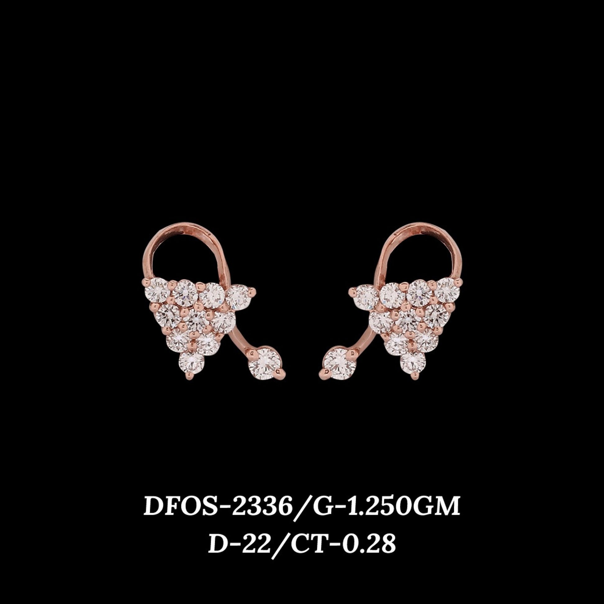 Diamond EARRING With 1.25 Gms of 18 Kt Gold and 0.28 Cts of Certified Natural Diamonds Code: MJ26ER418