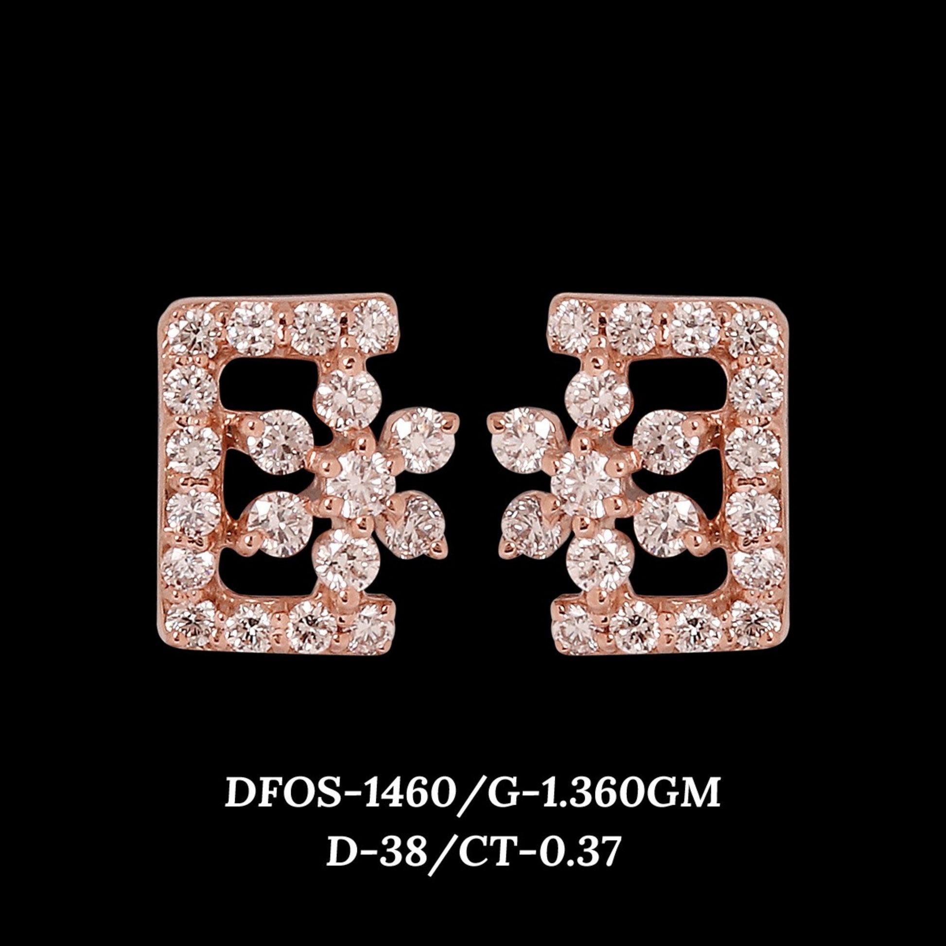 Diamond EARRING With 1.36 Gms of 18 Kt Gold and 0.37 Cts of Certified Natural Diamonds Code: MJ26ER200