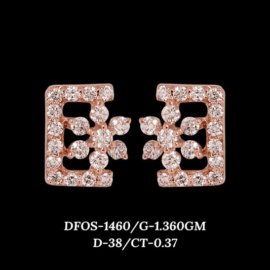 Diamond EARRING With 1.36 Gms of 18 Kt Gold and 0.37 Cts of Certified Natural Diamonds Code: MJ26ER200