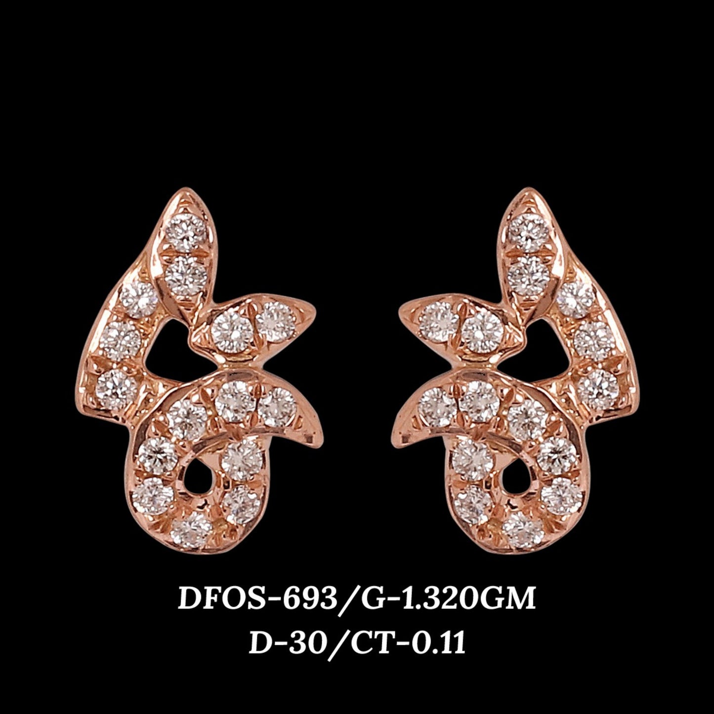 Diamond EARRING With 1.32 Gms of 18 Kt Gold and 0.11 Cts of Certified Natural Diamonds Code: MJ26ER570