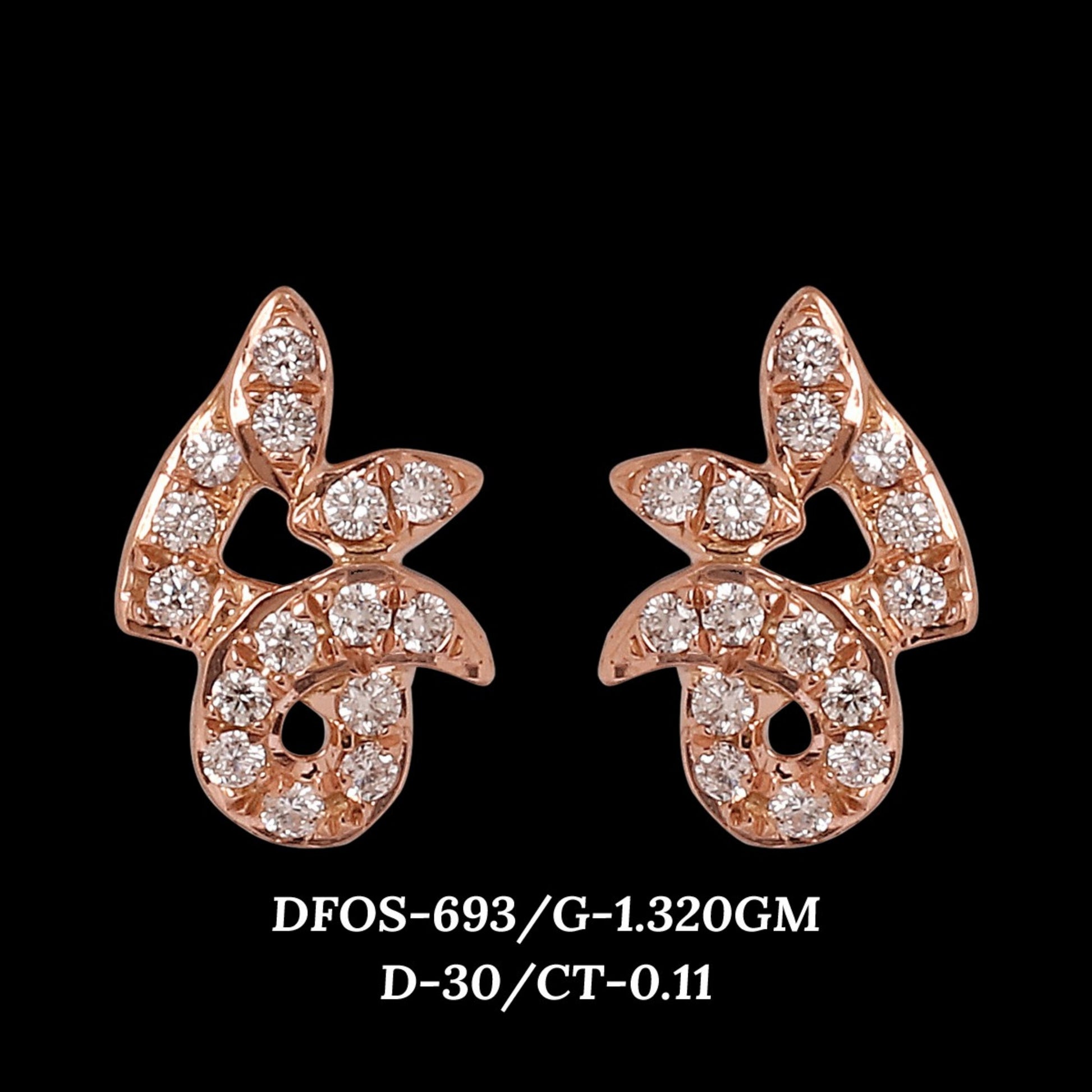 Diamond EARRING With 1.32 Gms of 18 Kt Gold and 0.11 Cts of Certified Natural Diamonds Code: MJ26ER570
