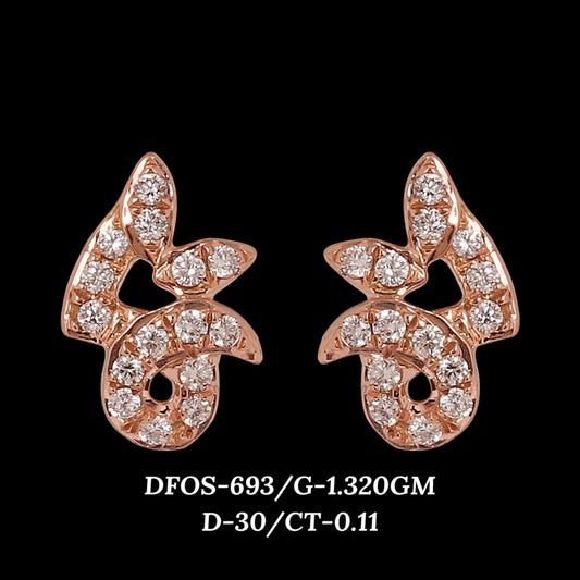 Diamond EARRING With 1.32 Gms of 18 Kt Gold and 0.11 Cts of Certified Natural Diamonds Code: MJ26ER570