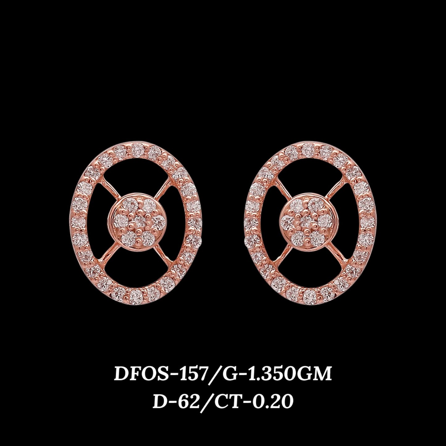 Diamond EARRING With 1.35 Gms of 18 Kt Gold and 0.2 Cts of Certified Natural Diamonds Code: MJ26ER211