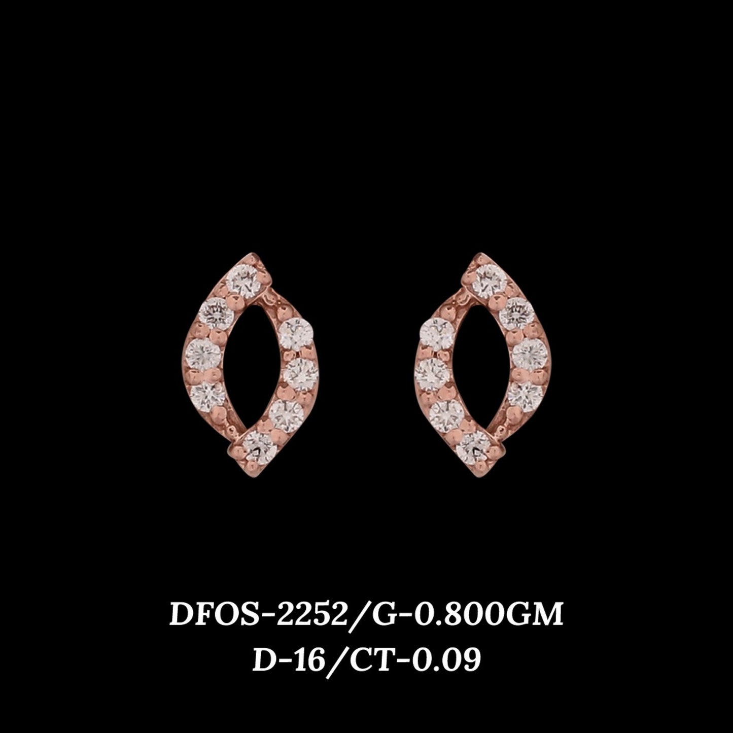 Diamond EARRING With 0.8 Gms of 18 Kt Gold and 0.09 Cts of Certified Natural Diamonds Code: MJ26ER380