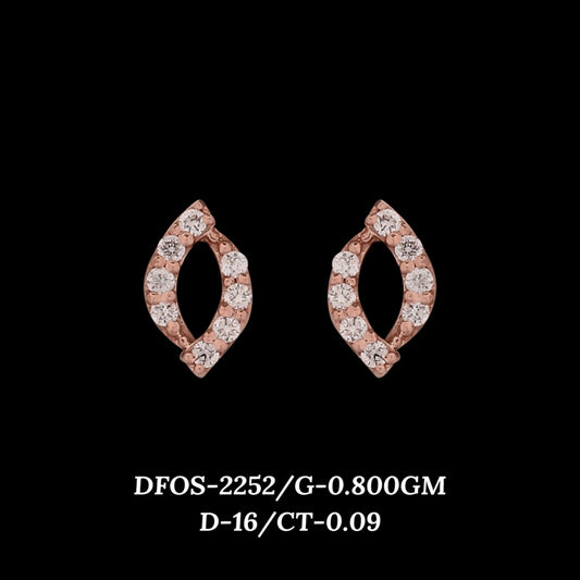 Diamond EARRING With 0.8 Gms of 18 Kt Gold and 0.09 Cts of Certified Natural Diamonds Code: MJ26ER380