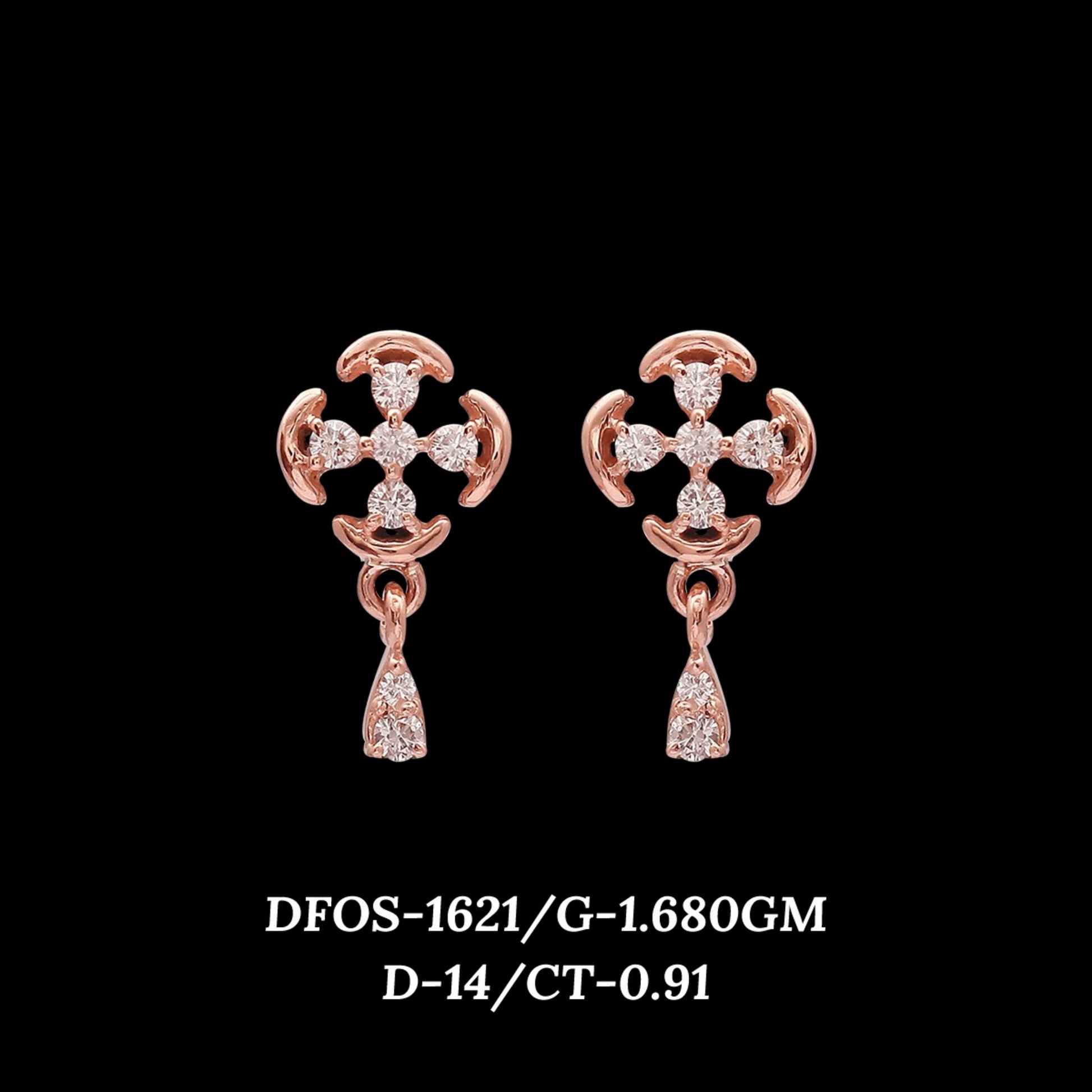 Diamond EARRING With 1.68 Gms of 18 Kt Gold and 0.91 Cts of Certified Natural Diamonds Code: MJ26ER216