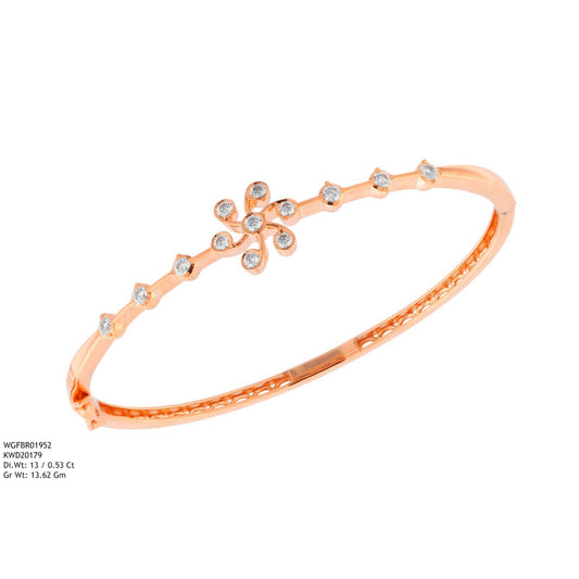 Diamond BANGLE With 13.62 Gms of 18 Kt Gold and 0.53 Cts of Certified Natural Diamonds Code: MJ26BG676