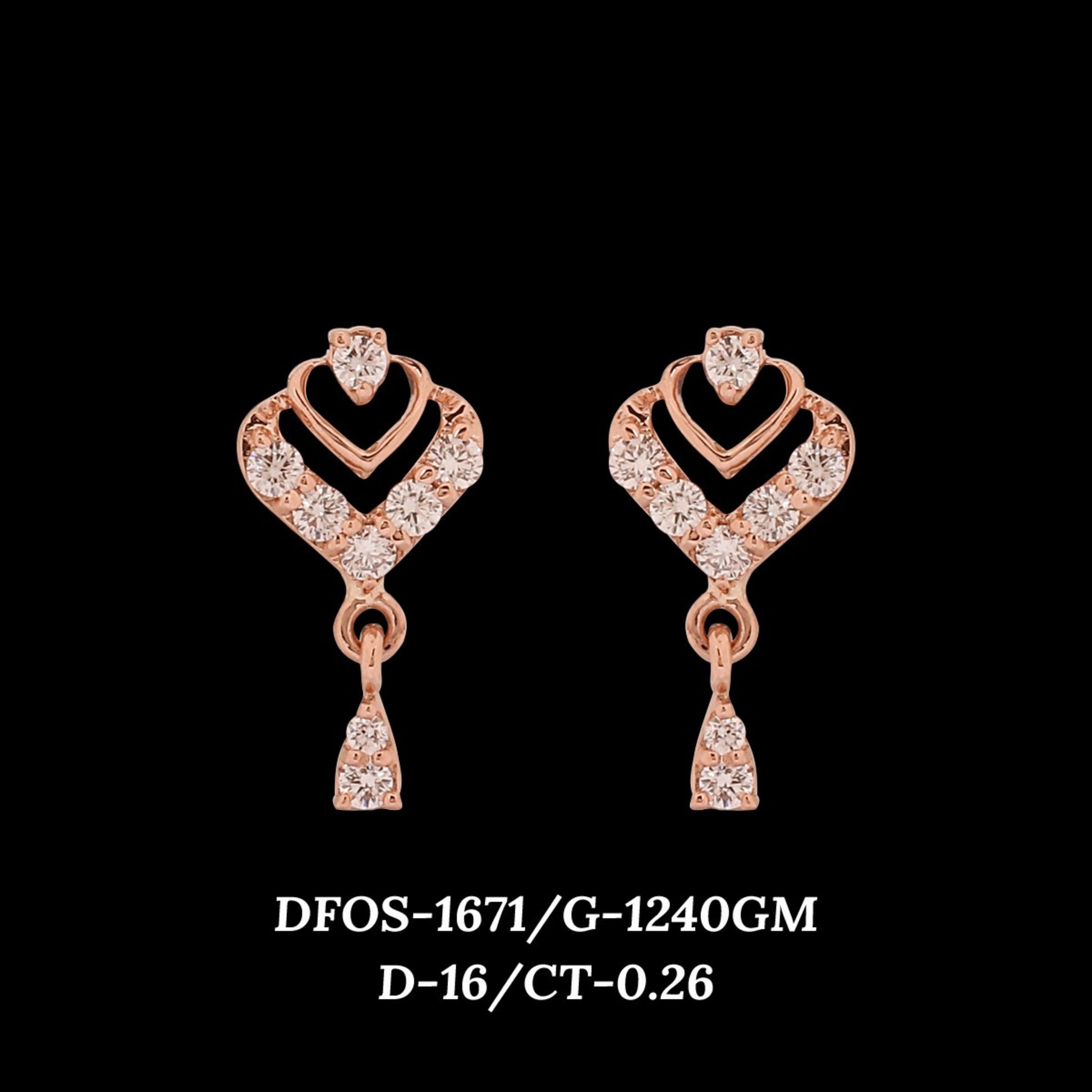 Diamond EARRING With 1.24 Gms of 18 Kt Gold and 0.26 Cts of Certified Natural Diamonds Code: MJ26ER239