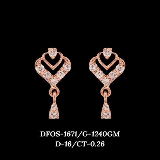 Diamond EARRING With 1.24 Gms of 18 Kt Gold and 0.26 Cts of Certified Natural Diamonds Code: MJ26ER239