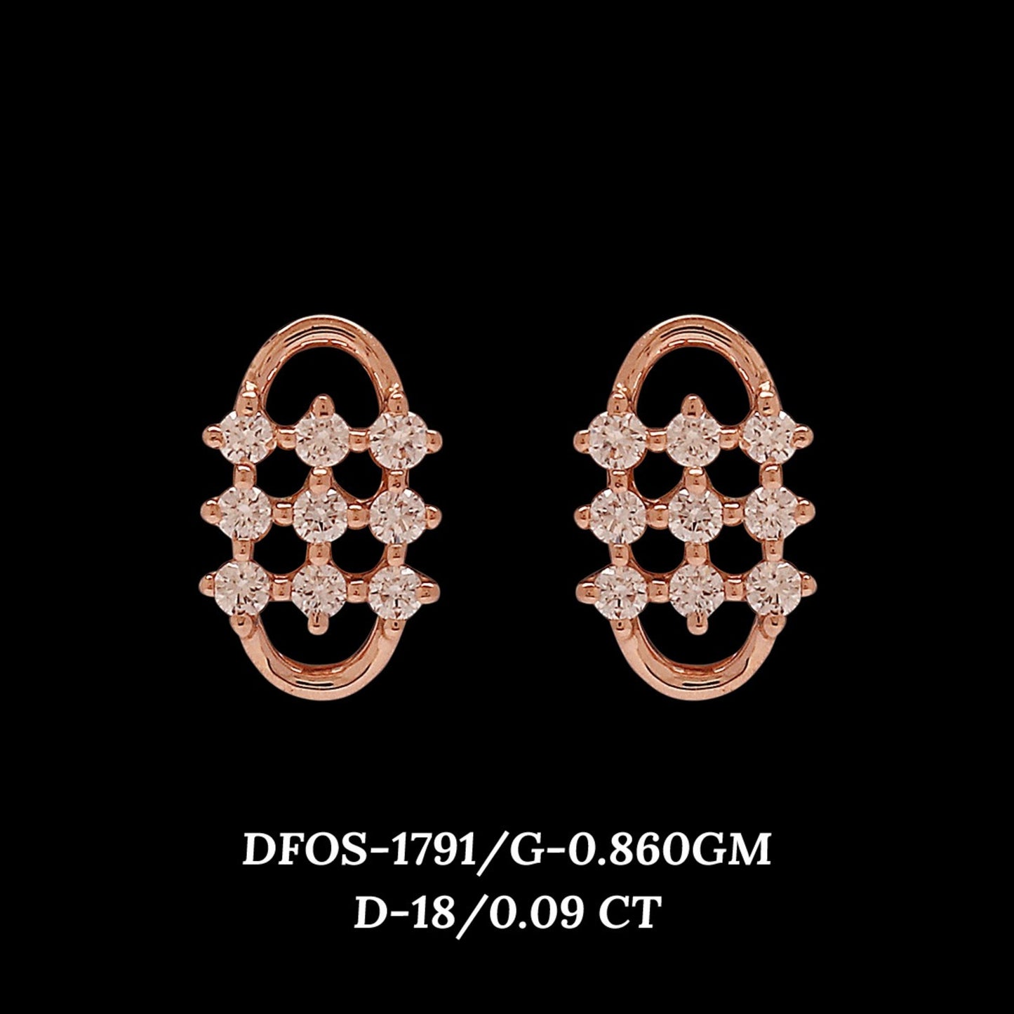 Diamond EARRING With 0.86 Gms of 18 Kt Gold and 0.09 Cts of Certified Natural Diamonds Code: MJ26ER279