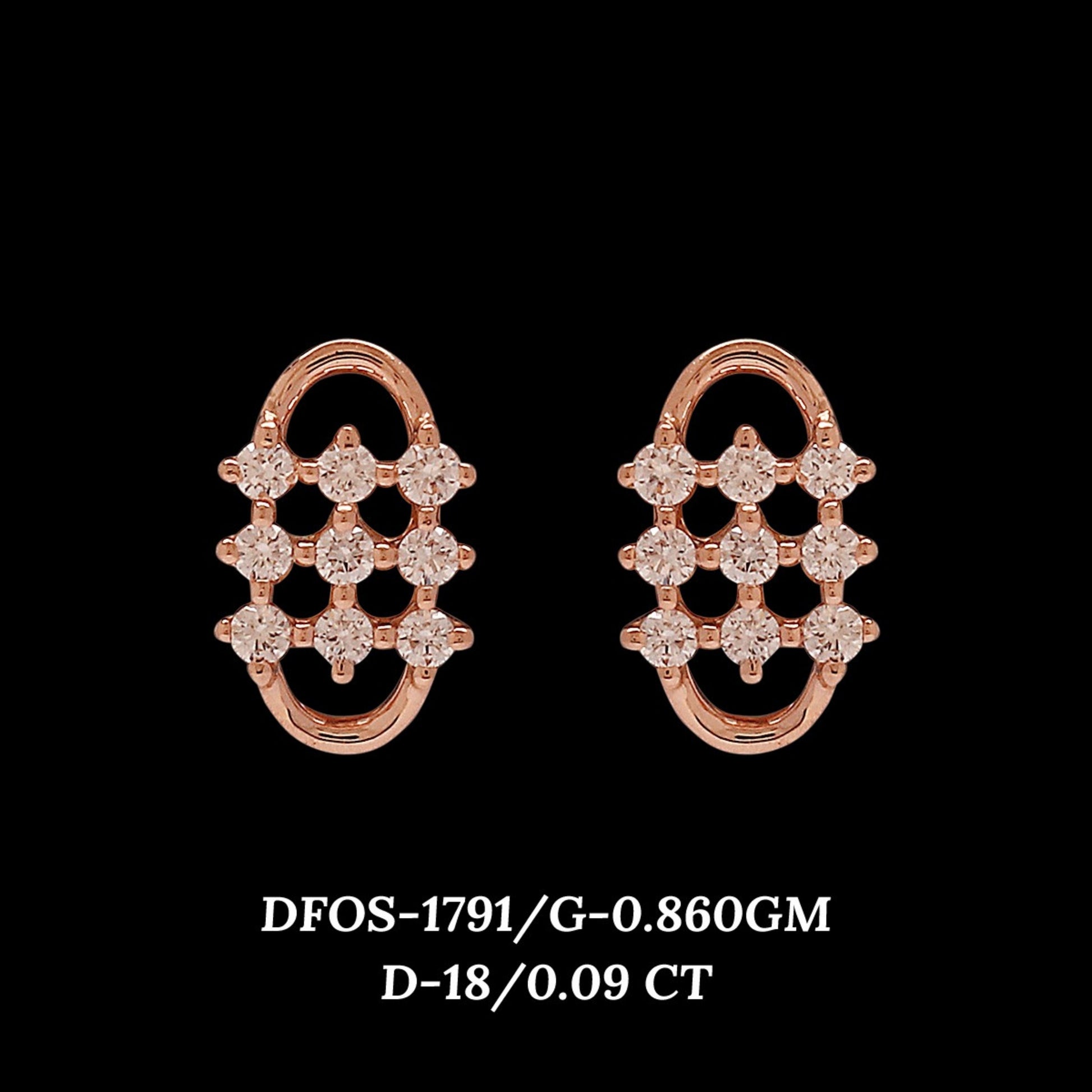 Diamond EARRING With 0.86 Gms of 18 Kt Gold and 0.09 Cts of Certified Natural Diamonds Code: MJ26ER279