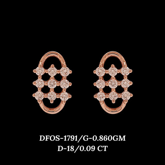 Diamond EARRING With 0.86 Gms of 18 Kt Gold and 0.09 Cts of Certified Natural Diamonds Code: MJ26ER279