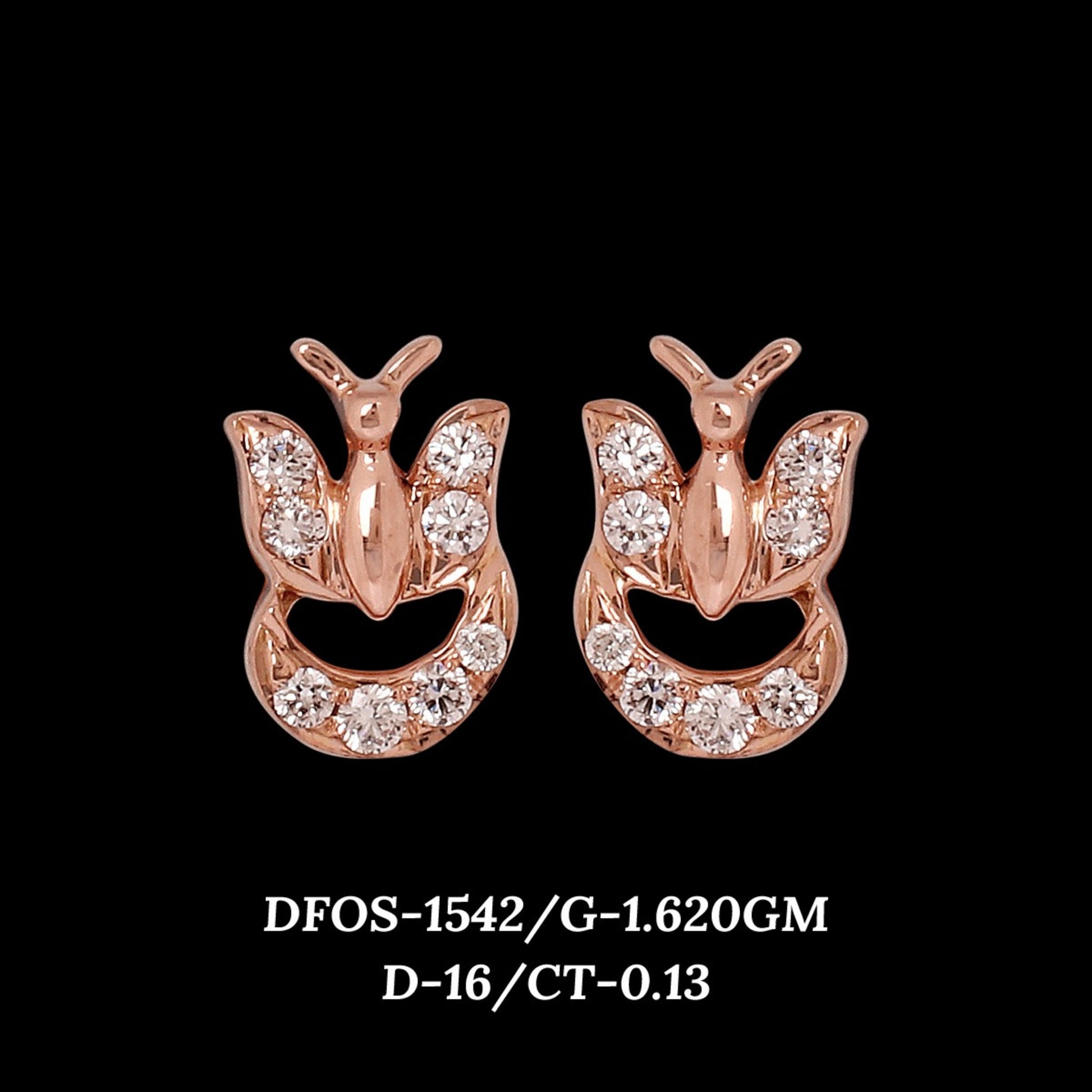 Diamond EARRING With 1.62 Gms of 18 Kt Gold and 0.13 Cts of Certified Natural Diamonds Code: MJ26ER210