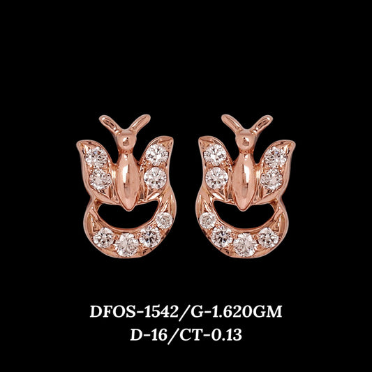 Diamond EARRING With 1.62 Gms of 18 Kt Gold and 0.13 Cts of Certified Natural Diamonds Code: MJ26ER210
