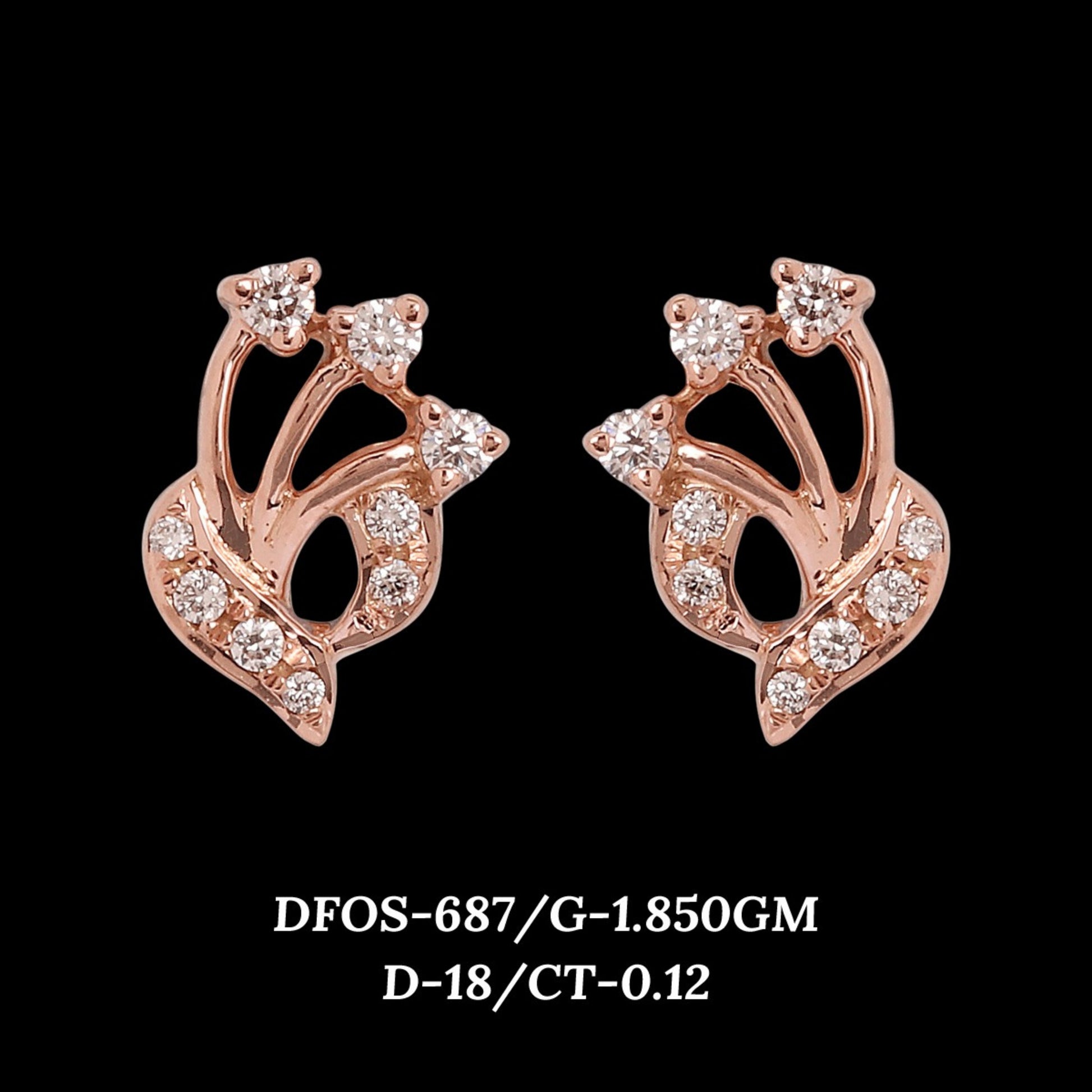 Diamond EARRING With 1.85 Gms of 18 Kt Gold and 0.12 Cts of Certified Natural Diamonds Code: MJ26ER565