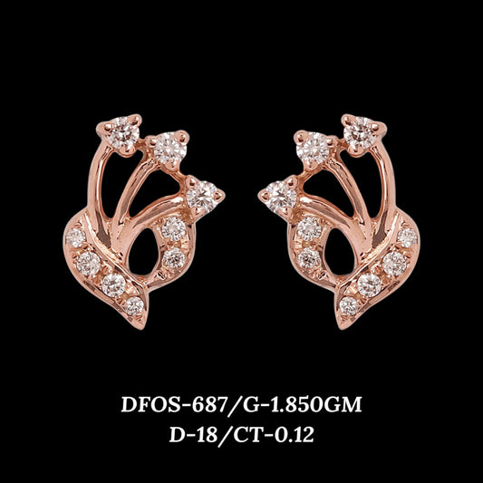 Diamond EARRING With 1.85 Gms of 18 Kt Gold and 0.12 Cts of Certified Natural Diamonds Code: MJ26ER565