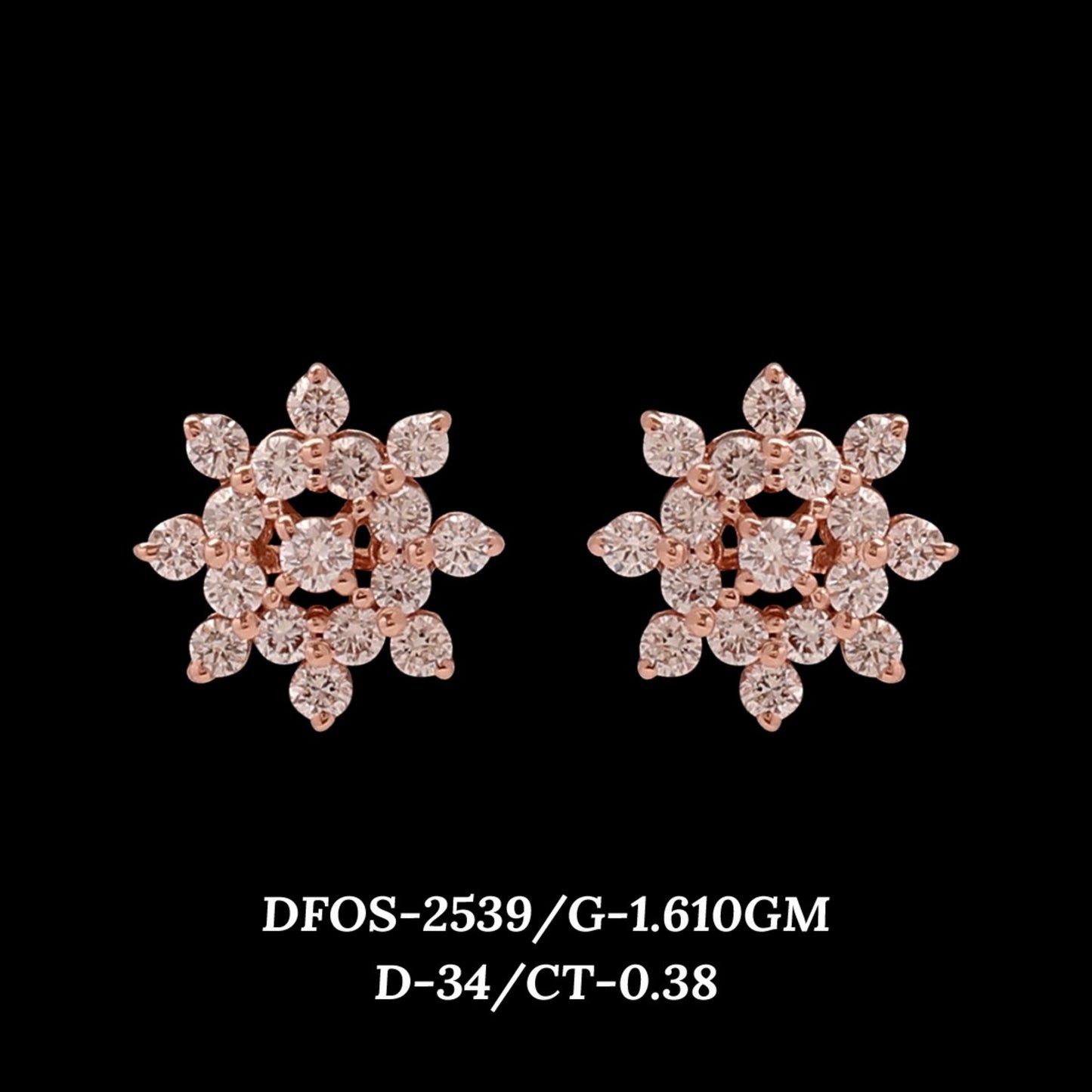 Diamond EARRING With 1.61 Gms of 18 Kt Gold and 0.38 Cts of Certified Natural Diamonds Code: MJ26ER487