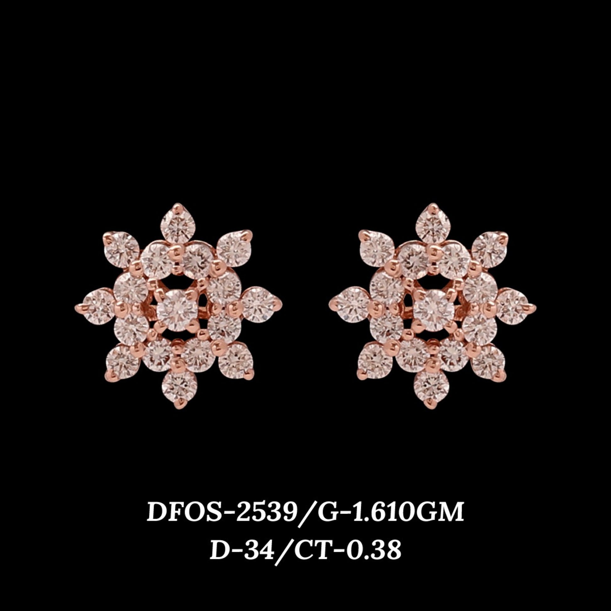 Diamond EARRING With 1.61 Gms of 18 Kt Gold and 0.38 Cts of Certified Natural Diamonds Code: MJ26ER487